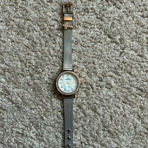 Hallmark women’s vintage silver/rose‎ gold/crystal adjustable bracelet watch